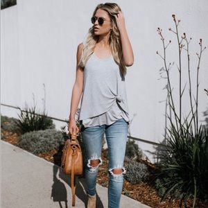 VICI-HENDRIX CONTRAST THERMAL KNOT TANK-GREY